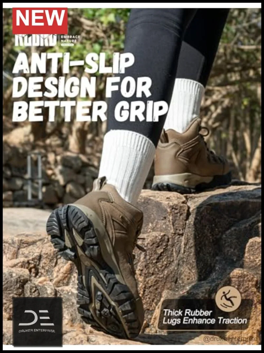 Waterproof Women's Hiking Boots Anti-Blister Non Slip Ankle Support Trail